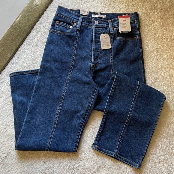 Levi's Denim - NWT Levi's Ribcage Straight Ankle High Rise Dark Wash Women Jeans Size 29/27